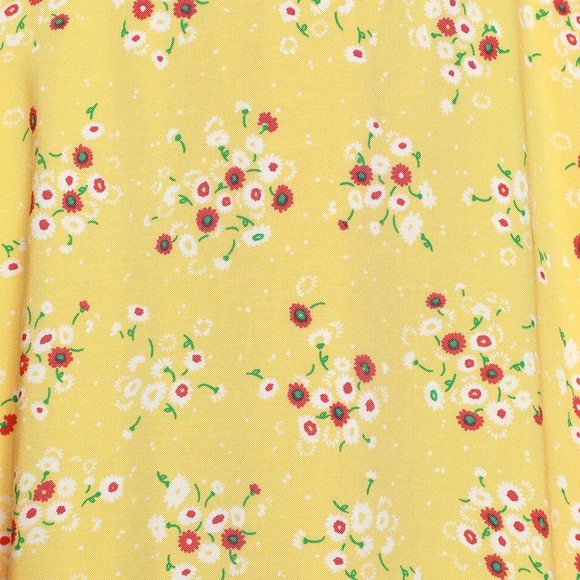 Lulus Camellia Curtsies Yellow Floral Print Skater Dress - Picture 4 of 5